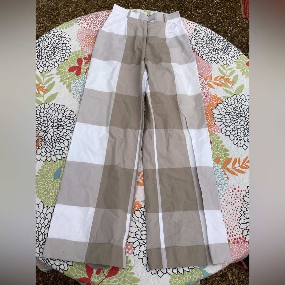 Vivienne Westwood Red Label Cotton Khaki, Plaid ChinoTrousers 42